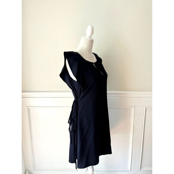 Chloe Navy Blue Side Tie Keyhole Dress 36 - Picture 5 of 6